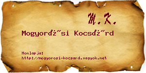 Mogyorósi Kocsárd névjegykártya